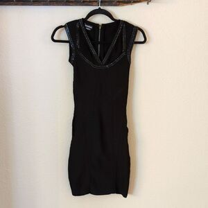 Bebe Mesh Sparkle Dress Size Small Black Sequins Mesh dress